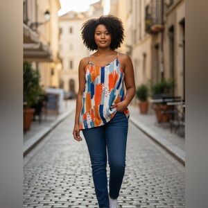 Colorful Abstract Print Tank Top